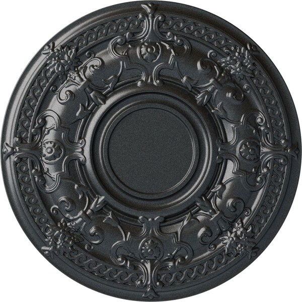 Ekena Millwork Dauphine Ceiling Medallion (Fits Canopies up to 13 1/4"), Hand-Painted Pewter, 33 7/8"OD x 1 3/8"P CM33DAPES - main